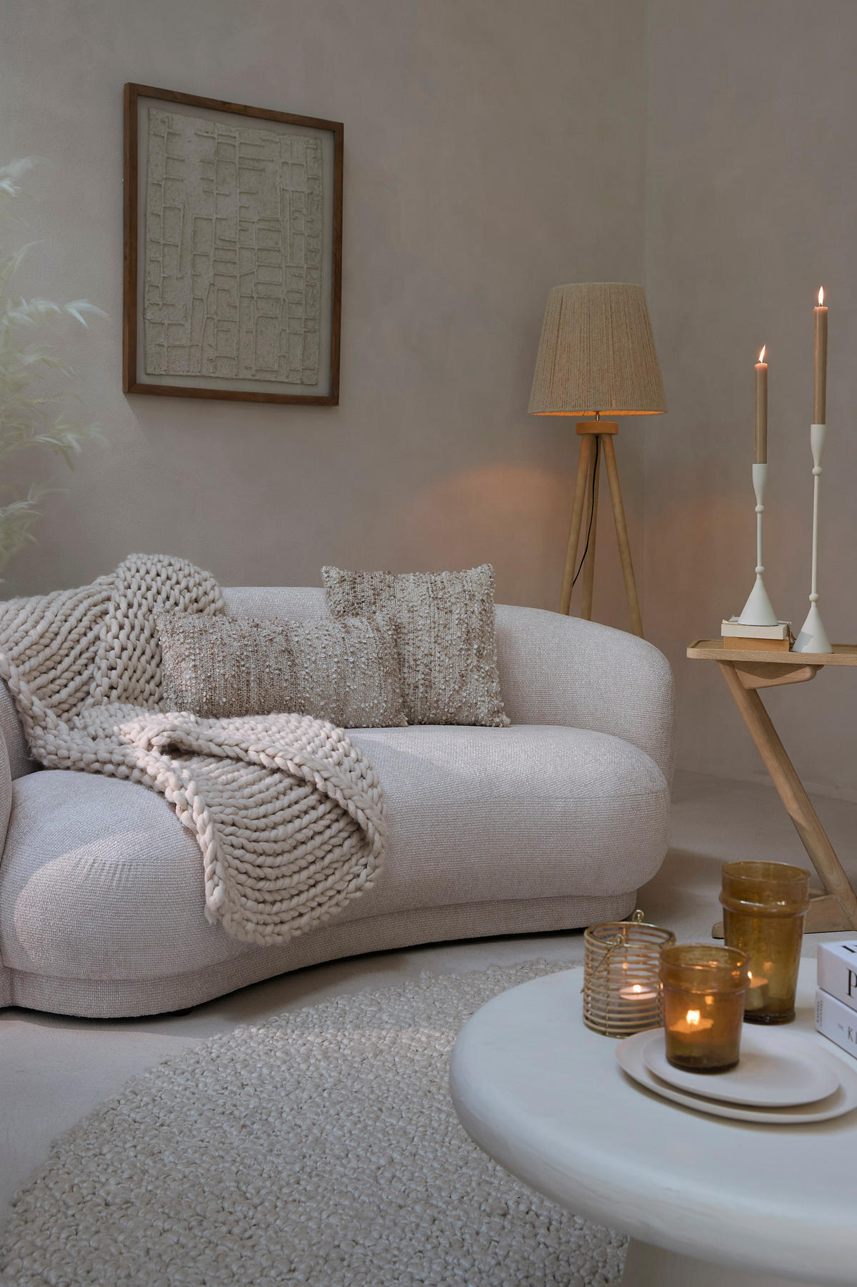 BANK Uvita Weiß 191/93/73 cm - Weiß, Holz (93/73/191cm) - Light & Living