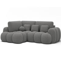 ECKSOFA COZION L-Form mit Schlaffunktion & Bettkasten – Modernes 3-Sitzer Sofa, HR-Kaltschaum, Wellenfederung, 267 × 165 cm - Schwarz/Grau, Kunststoff (165/267cm) - Wohnideebilder