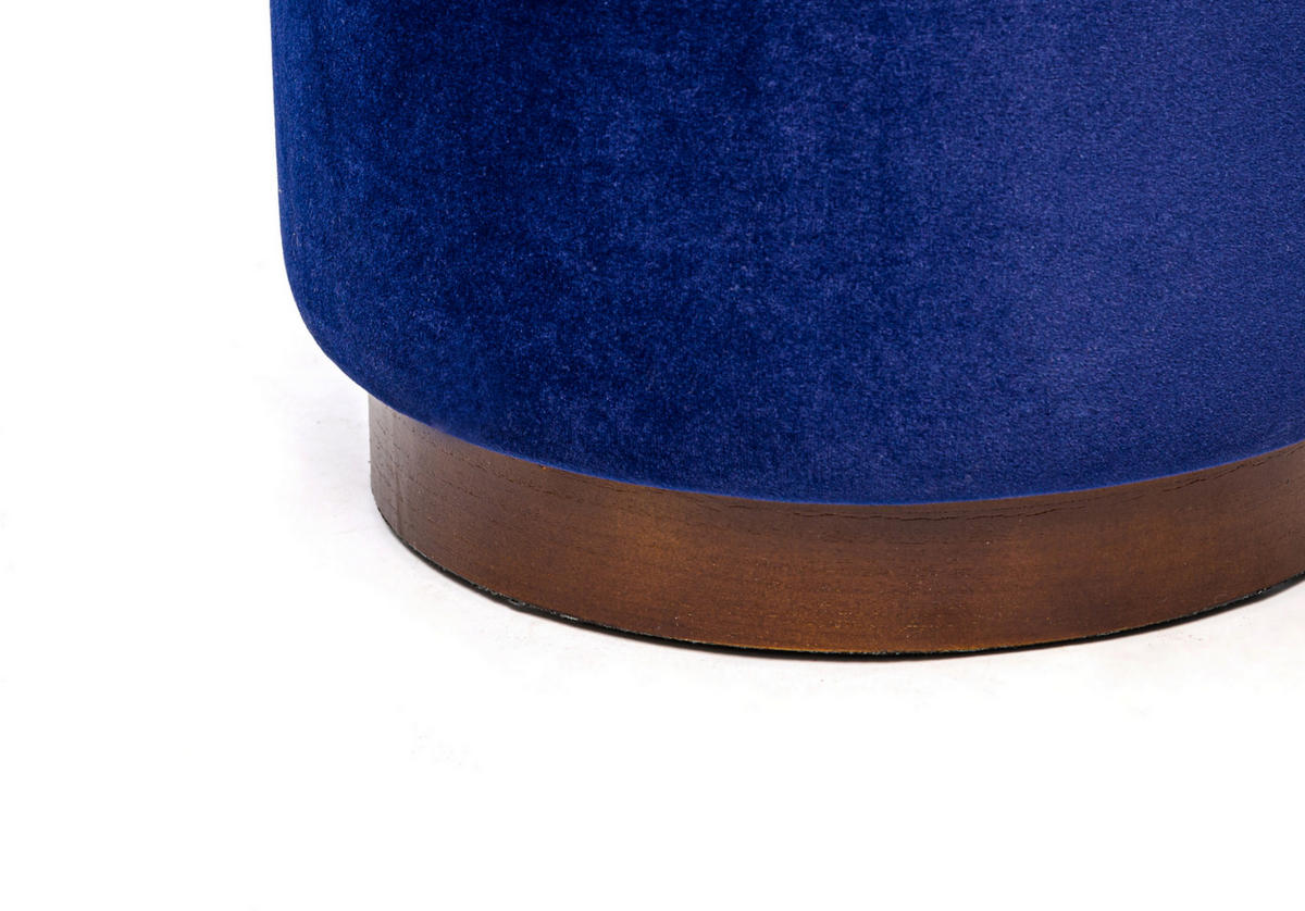 POUF Samt Blau - Blau, Textil (35/42/35cm) - Nordlys