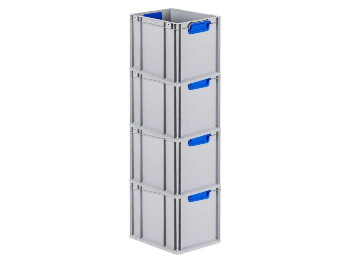 EUROBOX 4x Nextgen Color 32x30x40cm 30 Liter Griffe Blau Geschlossen - Blau, Kunststoff (30/32/40cm) - PROREGAL
