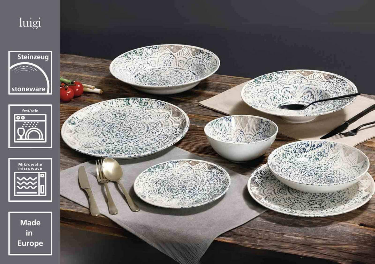 TAFEL-SET Luigi bunt 18er Set - Multicolor, Keramik (30/44/39cm) - Ritzenhoff Breker