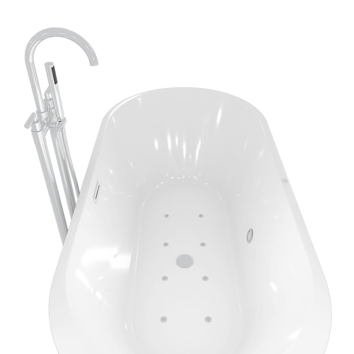 WHIRLPOOL freistehend F16 Armatur AF03 - Weiß, Glas/Kunststoff (80/58/170cm) - AcquaVapore by Sandra Jentho