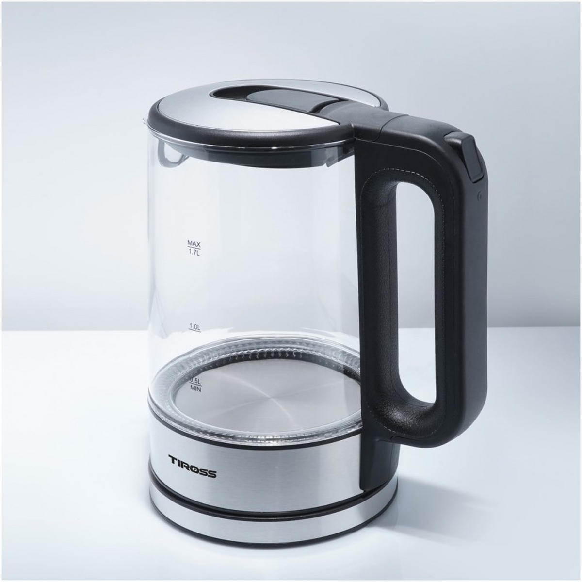 WASSERKOCHER ELEKTRISCH Silber 16/16/24 cm TS2703 - Silberfarben, Glas (16/24/16cm) - Tiross 