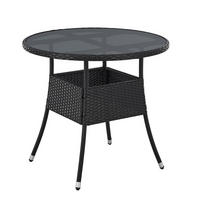 GARTENTISCH Yoro schwarz 80 cm - Schwarz, Kunststoff (80/80/73cm) - Juskys