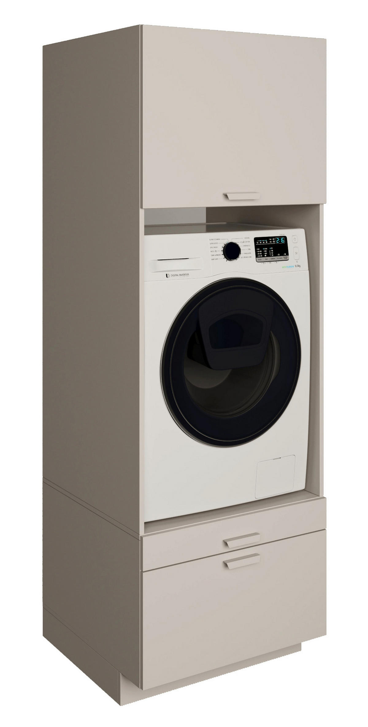 WASCHMASCHINENSCHRANK Holv Kaschmirgrau 68 cm - Taupe, Holzwerkstoff/Metall (67.5/200/66cm) - Selsey