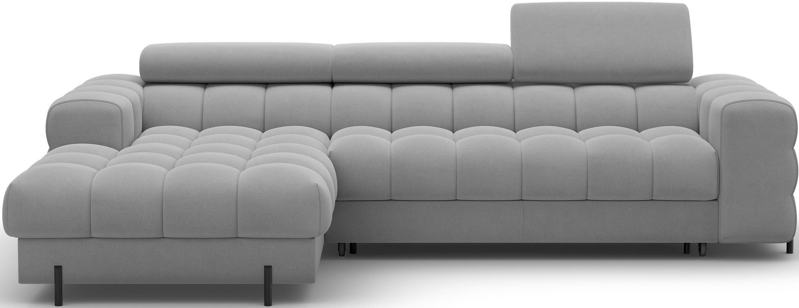 ECKSOFA FELRO mit Schlaffunktion, Bettkasten & verstellbaren Kopfstützen – Modernes Premium-Ecksofa in L-Form - Grau, Kunststoff (285/181cm) - Wohnideebilder