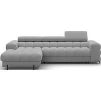 ECKSOFA FELRO mit Schlaffunktion, Bettkasten & verstellbaren Kopfstützen – Modernes Premium-Ecksofa in L-Form - Grau, Kunststoff (285/181cm) - Wohnideebilder