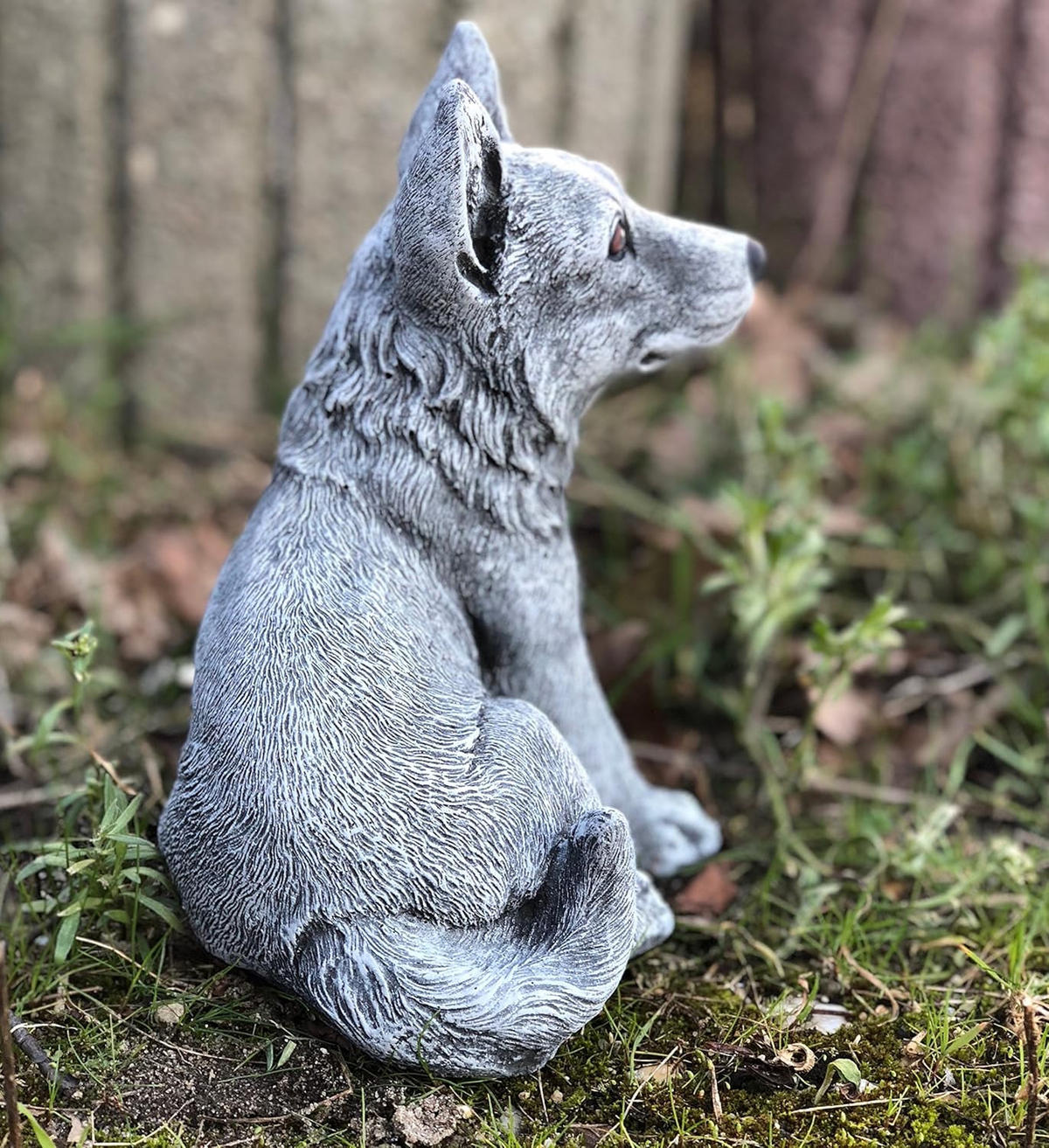 STEINFIGUR Schäferhund frostfest wetterfest massiver Steinguss - Grau, Stein (17/19/13cm) - stoneandstyle