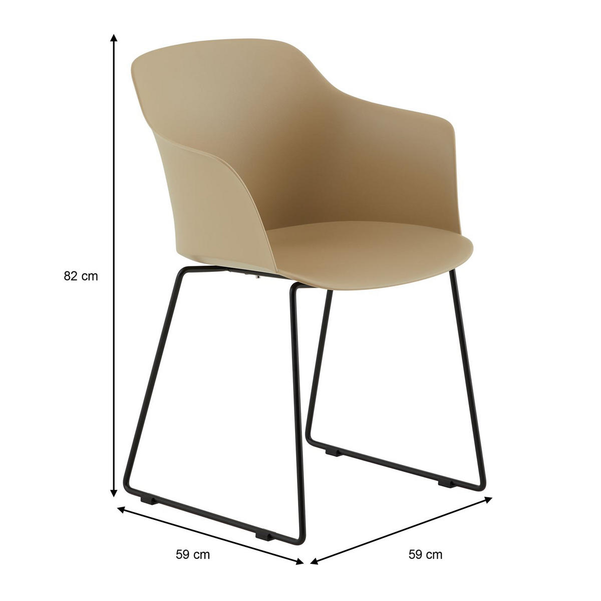 GARTENSTÜHLE FORO 4ER-SET - Beige, Textil (58/82/52cm) - IDIMEX