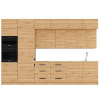 KÜCHENZEILE 360 cm - Langen K72-M360 L in Artisan Eiche - Schwarz/Eiche Artisan, Holz/Metall (360/248/58cm)
