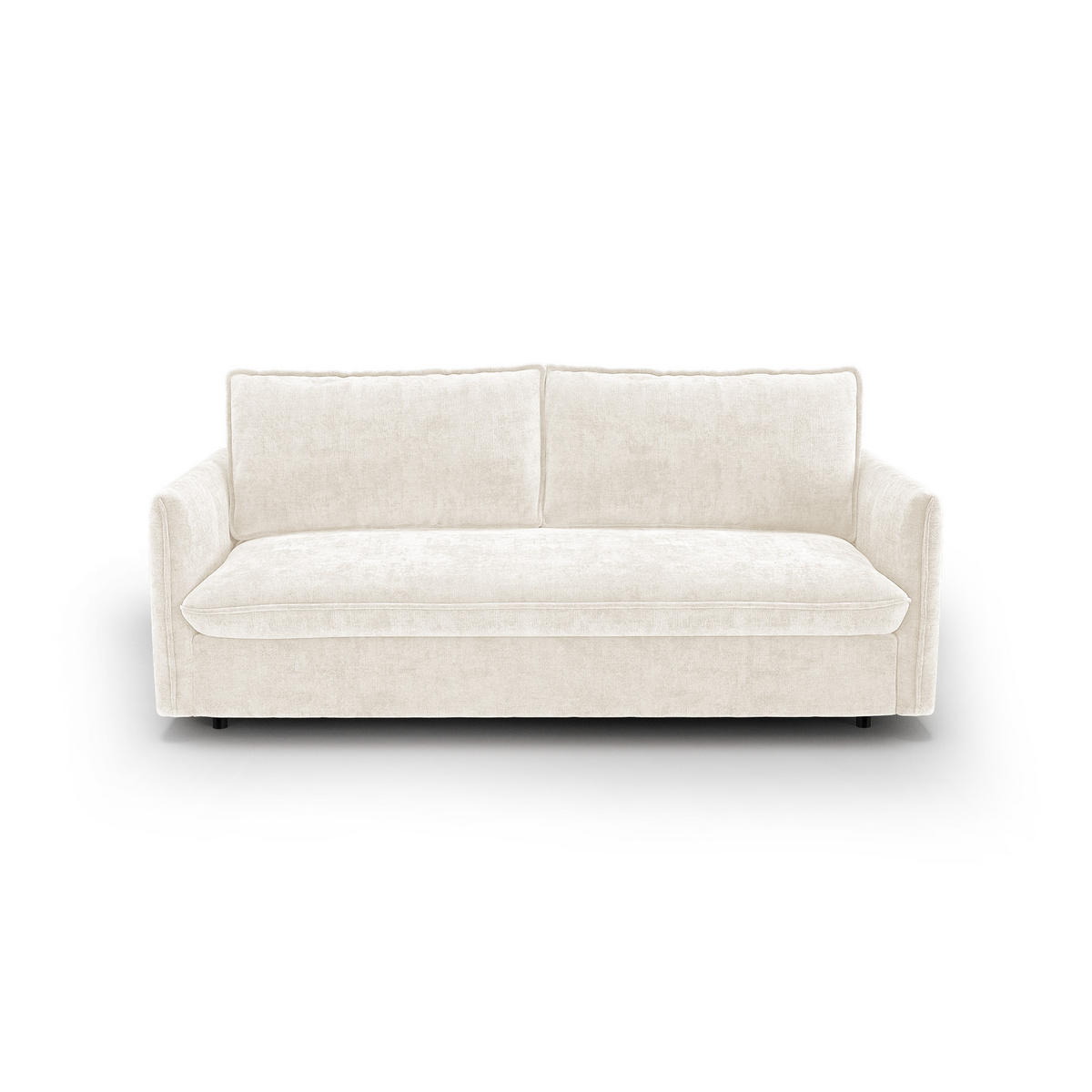 SCHLAFSOFA Express AVA Geprägter Samt Creme 178cm - Creme, Textil (178/78/100cm) - Premium Interiors
