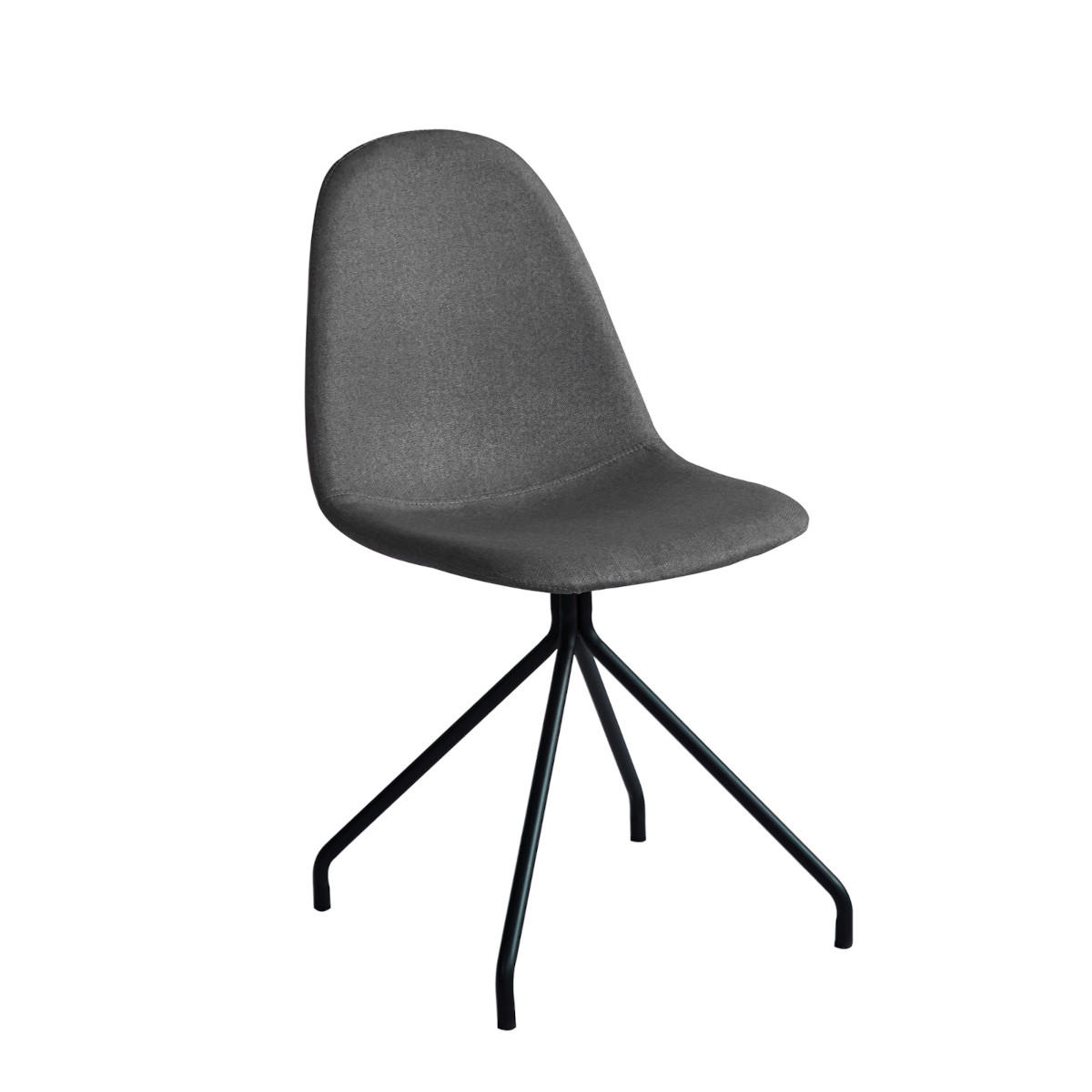 ESSZIMMERSTUHL 2er Set Stoffbezug Dunkelgrau - Anthrazit/Schwarz, Textil/Metall (44/87/40cm) - SVITA