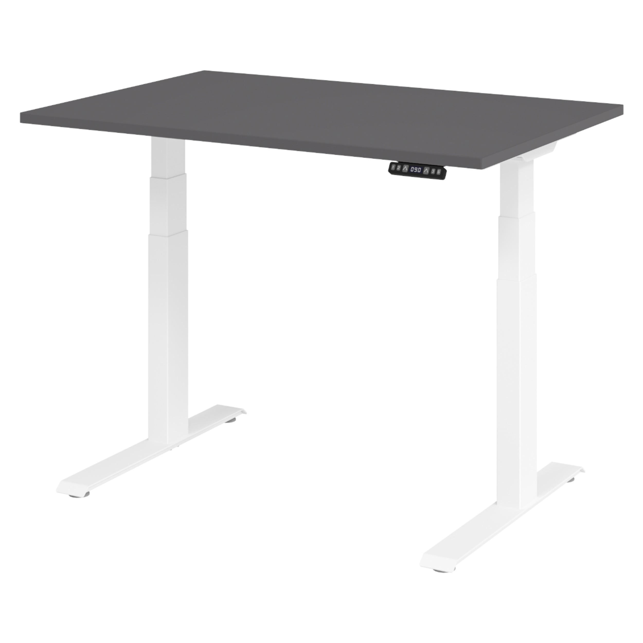 SCHREIBTISCH elektrisch XDKB 80/120/74 cm in Graphitfarben/Weiß - Graphitfarben/Weiß, Holzwerkstoff (80/120/74cm) - bümö