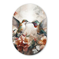 OBRAZ NA STENU Kolibrík - Vtáky - Kvety - Príroda 40x60 cm - staroružová, plast (40/60cm) - MuchoWow