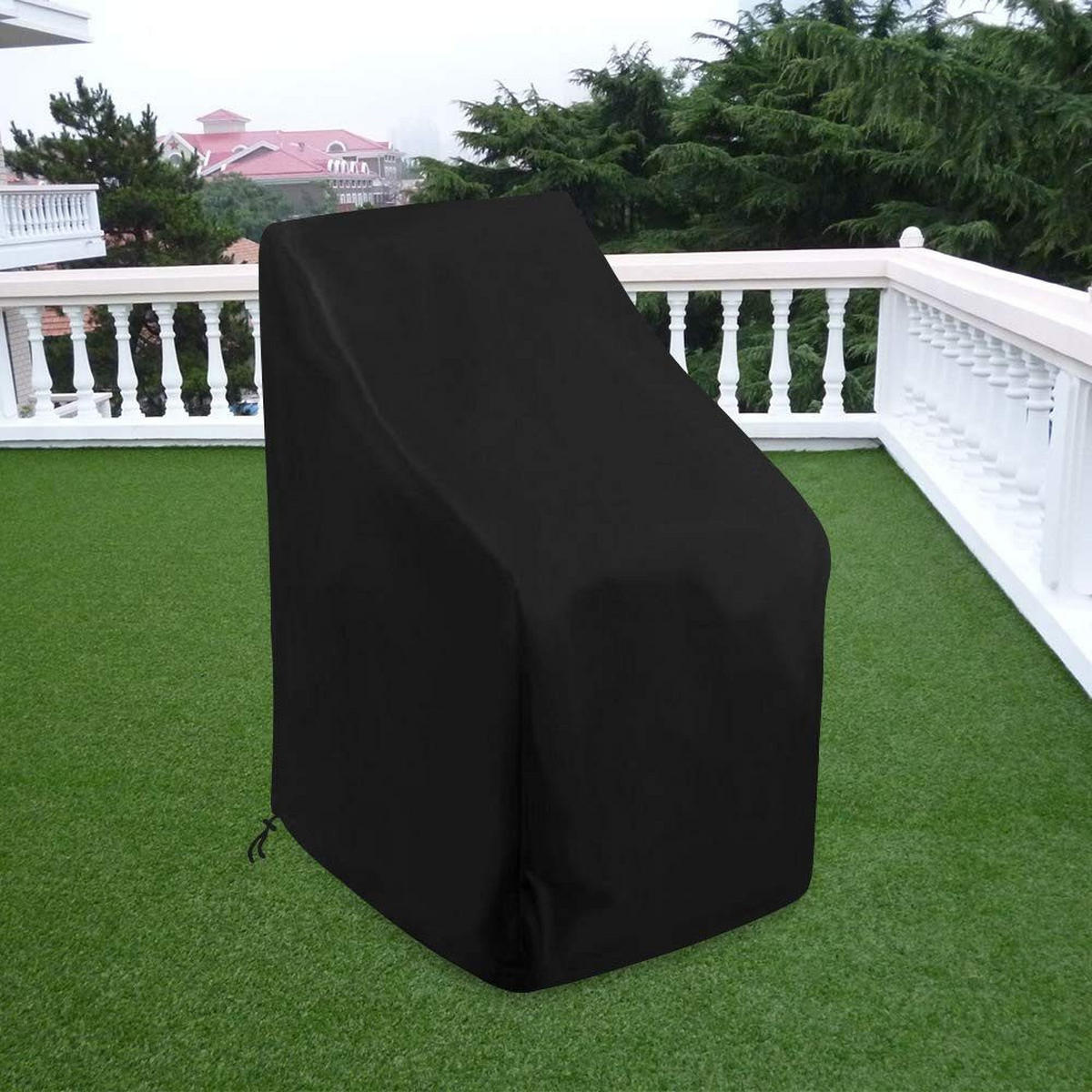 SCHUTZHÜLLE Wasserdichte Schutzhülle für Stapelstühle - Schwarz, Textil (65/114cm) - Kaket