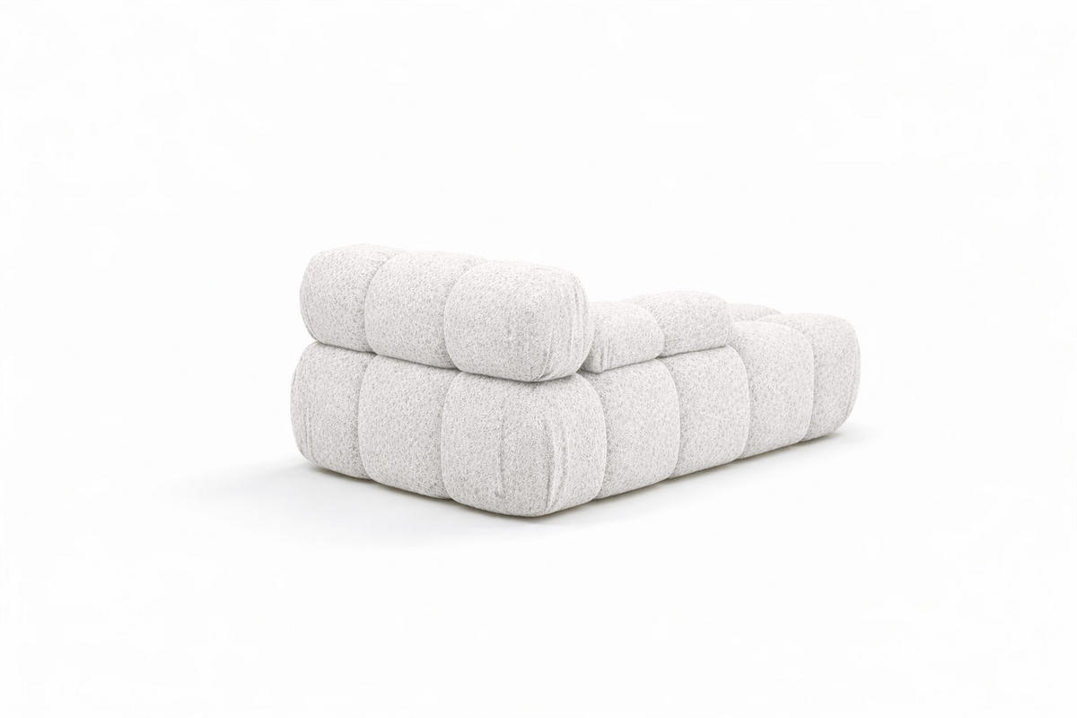 CHAISELONGUE Modular, Bouclé-Stoff Abriamo, Ecru, Rechts, Selia - Ecru/Rosa, Holz (95/70/160cm) - Kaiser Möbel