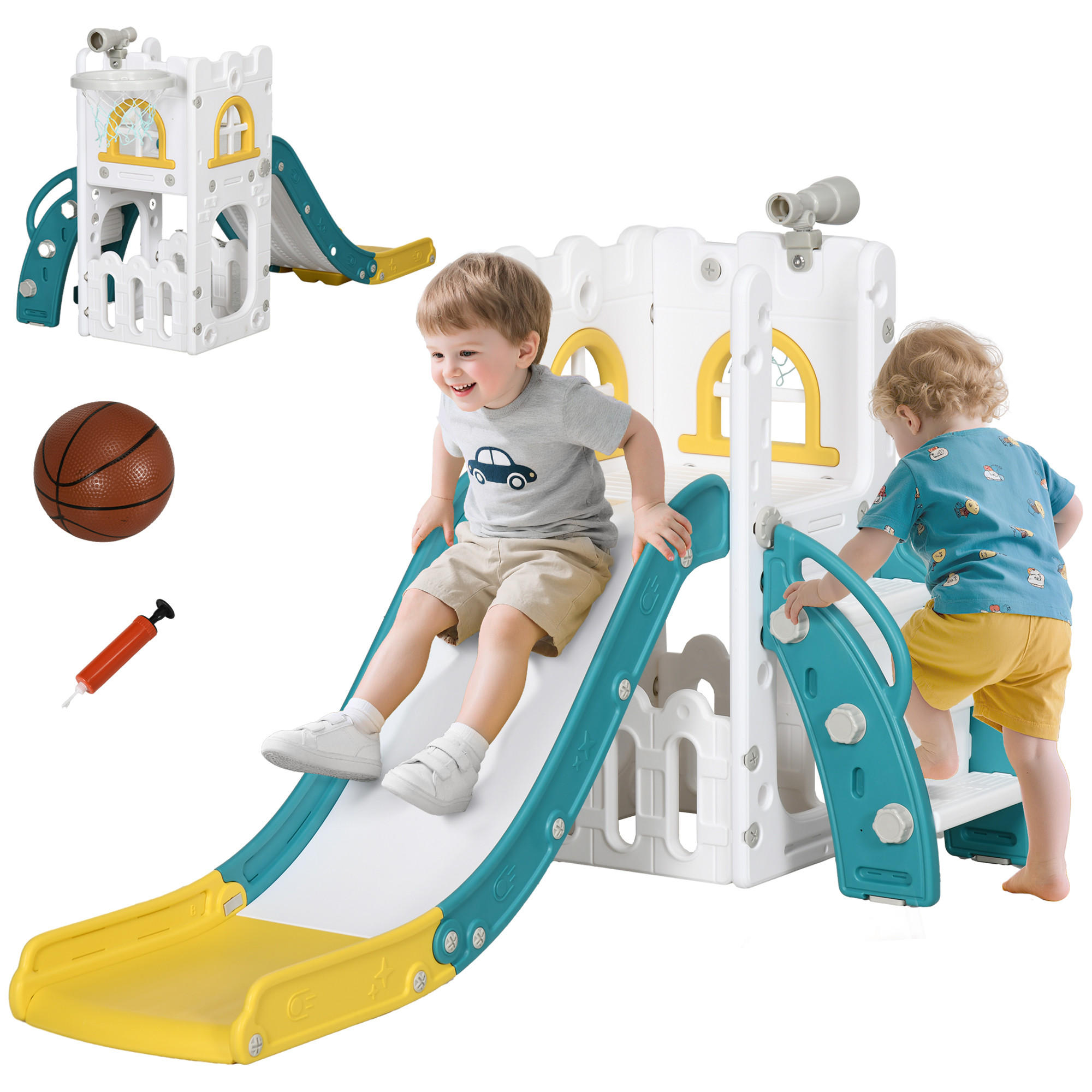 KINDERRUTSCHE DE-09329 Gelb - Gelb, Kunststoff (177/92/70cm) - ComfortXL