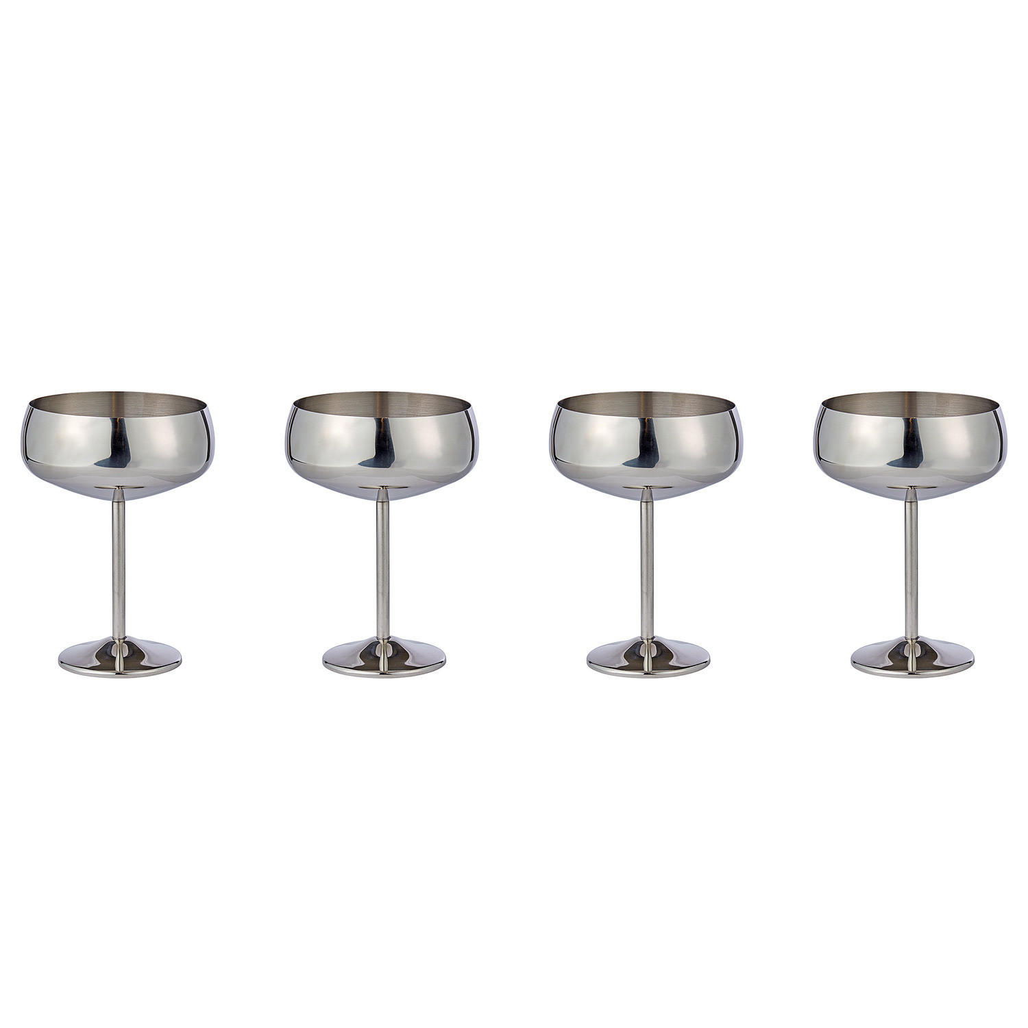 CHAMPAGNERSCHALE (4er Set) Manhattan Lounge - Silberfarben, Metall (0.4L) - Butlers