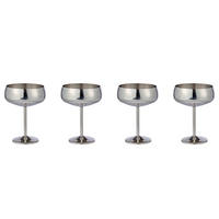 CHAMPAGNERSCHALE (4er Set) Manhattan Lounge - Silberfarben, Metall (0.4L) - Butlers