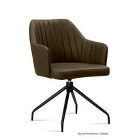 ARMLEHNSTUHL drehbar (2er-Set) Dorena 58x81x60 Schwarz/Khaki - Dunkelgrün/Schwarz, Kunststoff (60/81/58cm) - 58aufmkessel