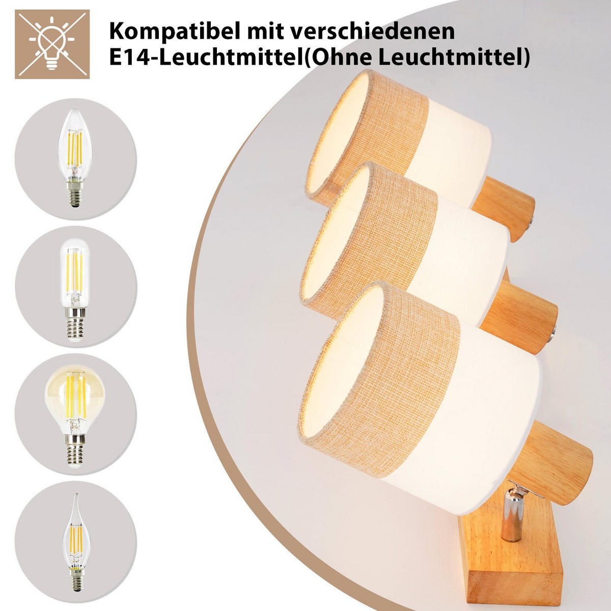 DECKENLEUCHTE FOSTER II 16/48/13 cm - Braun, Textil (48/16/13cm) - Nettlife