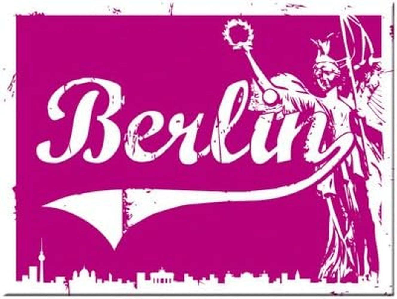 MAGNET 6/8 cm Berlin CityStyle Berlin Goldelse Pink - Multicolor, Metall (8/6/0.1cm) - Nostalgic-Art