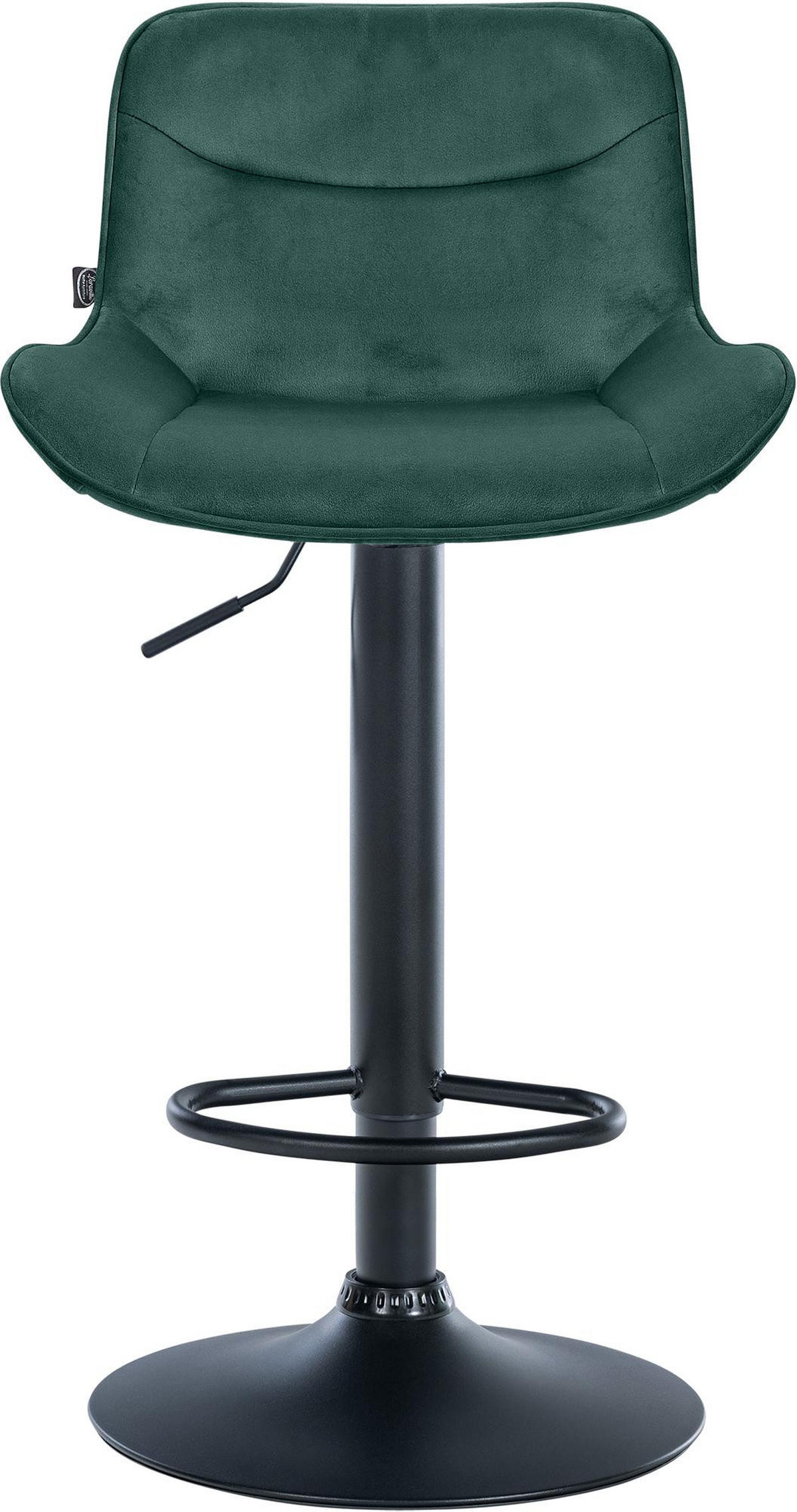 BARHOCKER 2er Set Samt grün - Schwarz/Grün, Textil/Metall (49/85/51cm) - CLP