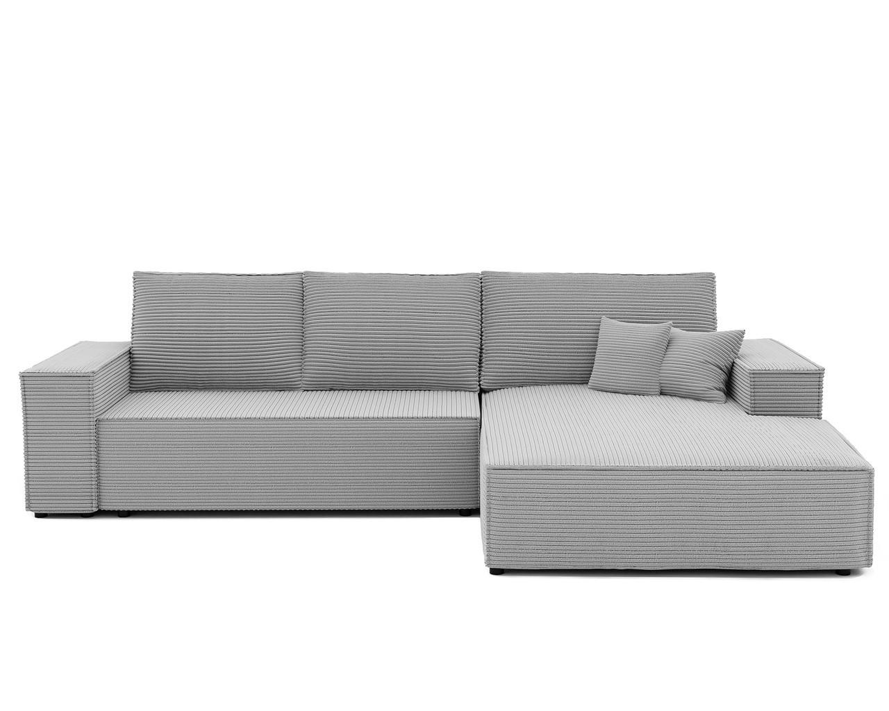 ECKSOFA NOVA mit Schlaffunktion und Bettkasten Hellgrau - Hellgrau, Holzwerkstoff/Kunststoff (250/90cm) - Idohome