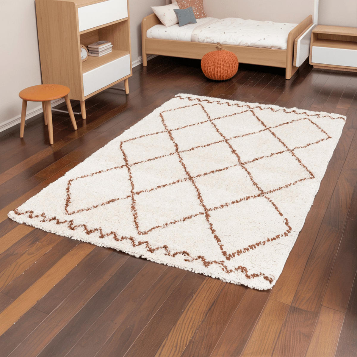 TEPPICH Design weich gemütlich beige - Beige, Textil (120/170cm) - AFK Living
