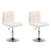 DREHSTUHL 2er Set Lederlook creme - Chromfarben/Creme, Textil/Metall (44/74/49cm) - CLP