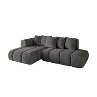 ECKSOFA Ottomane Links CLOUD-L-v1 289x180x40 Dunkelgrau Velours - Dunkelgrau, Holzwerkstoff/Kunststoff (180/289cm) - ALTDECOR