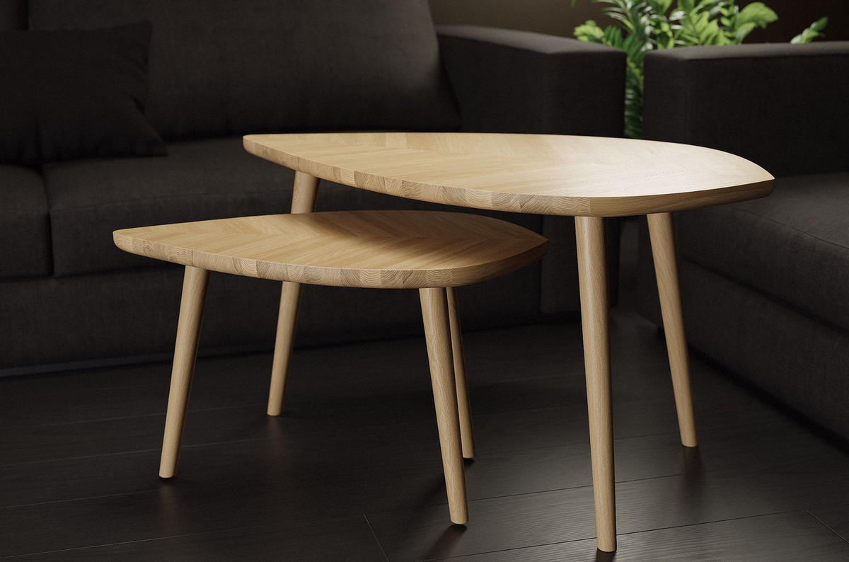 COUCHTISCH Blatt P2M, Eichenholz , blattförmig , 69 cm - Eichefarben, Eichenholz/Holz (37.5/67/50cm) - Onemarket