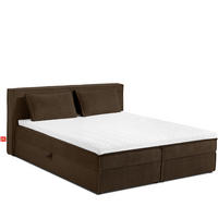 BOXSPRINGBETT ROTI mit Stauraum, dunkelbraun - Dunkelbraun/Schwarz, Holz/Holzwerkstoff (180/200cm) - KONSIMO®