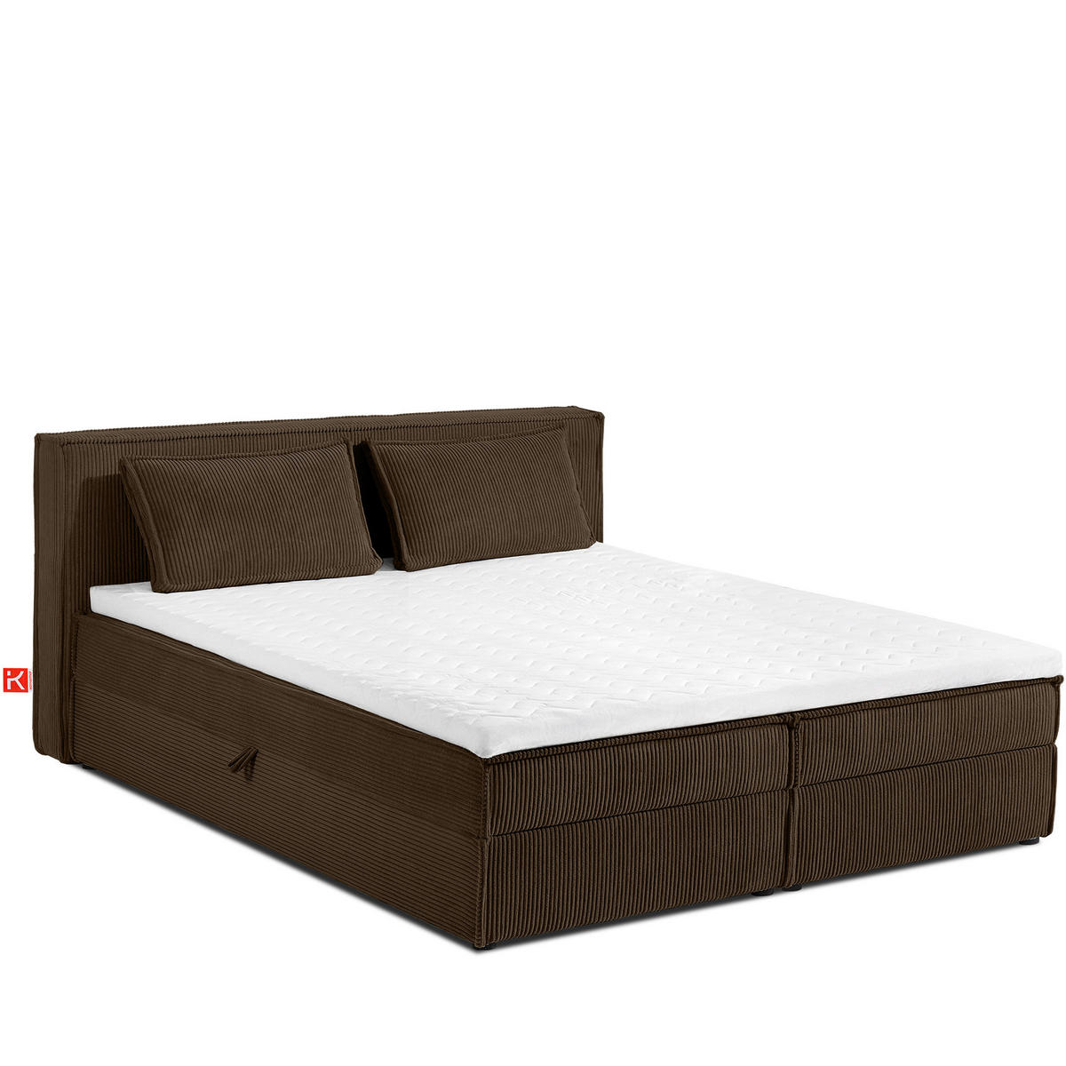 BOXSPRINGBETT ROTI mit Stauraum, dunkelbraun - Dunkelbraun/Schwarz, Holz/Holzwerkstoff (180/200cm) - KONSIMO®