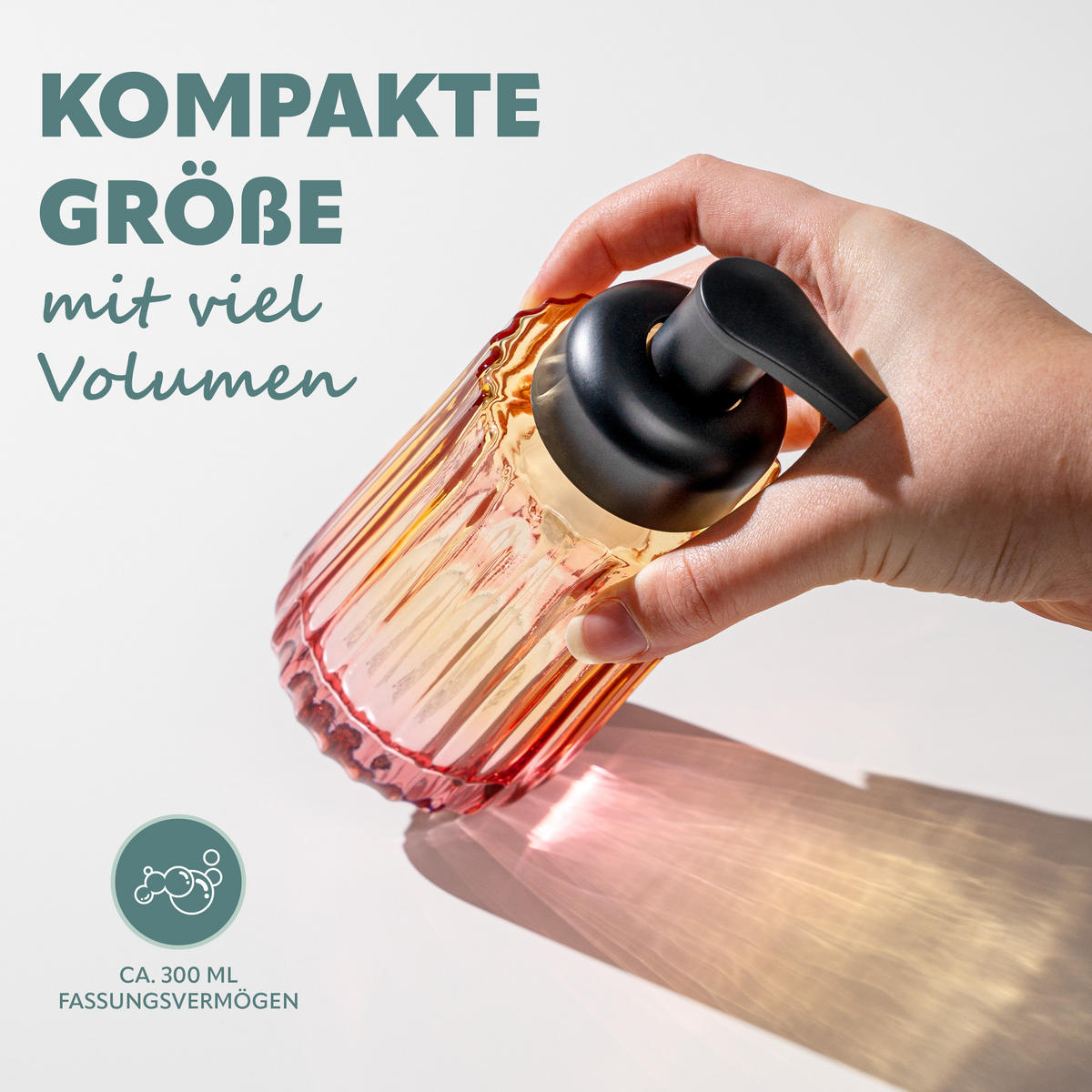 SEIFENSPENDER, orange - Multicolor, Glas (7.5/17/7.5cm) - bremermann