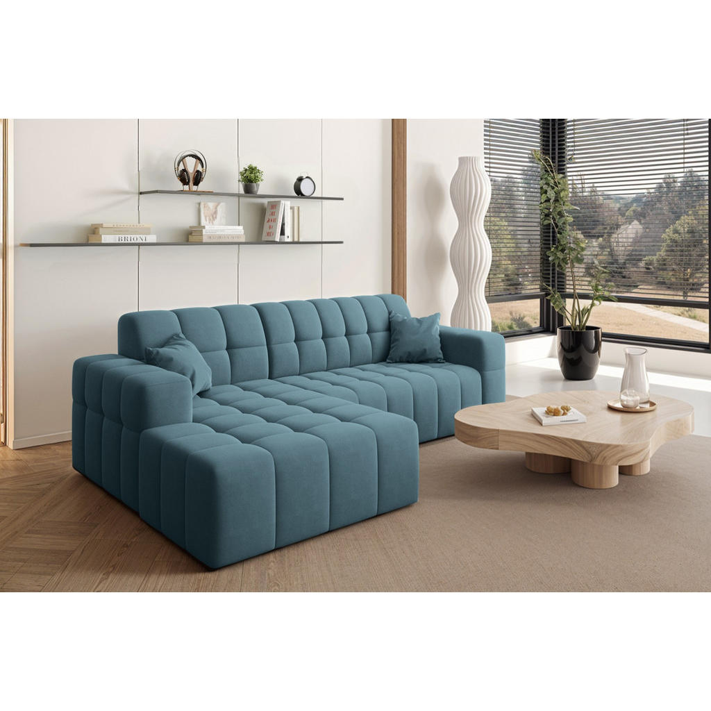 Thumbnail - Kaiser Möbel Ecksofa, Blau, Textil, 4-Sitzer, L-Form, Ottomane links, Ottomane rechts,L-Form, 265x168 cm, Wohnzimmer, So...