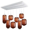 HÄNGELEUCHTE Velo 8-flammig Braun Ø 18/20/25cm - Braun/Weiß, Glas (25/25/27cm) - s.luce