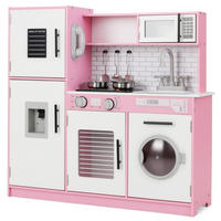 KINDERKÜCHE Rosa - Pink, Holzwerkstoff (82/80.5/25cm) - COSTWAY