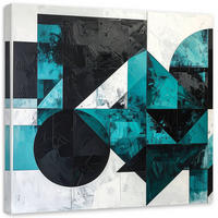 LEINWANDBILD 3D und geometrisch 60x60cm - Türkis, Textil (60/60cm) - Feeby