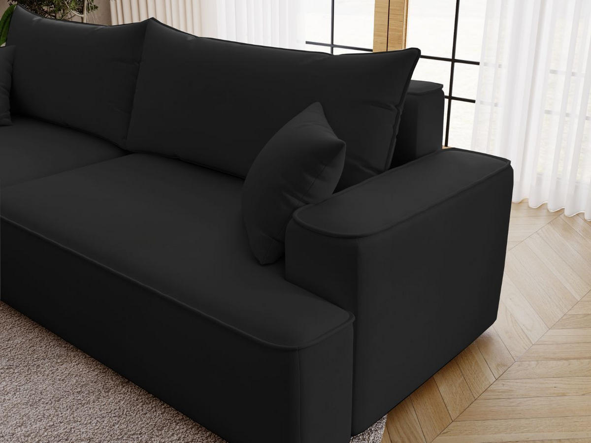 ECKSOFA California Schwarz Links - Schwarz, Holz/Textil (165/270cm) - Graingold