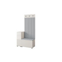 GARDEROBE Ritmo version 9 mit Spiegel, mit POLSTERPANEELEN Grau - Beige/Grau, Holzwerkstoff (100/185/40cm) - Jerpax
