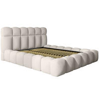 POLSTERBETT Mira XL Hellbeige 180/200 cm Boucle mit Bettkasten - Champagner, Textil/Metall (180/200cm) - wonello