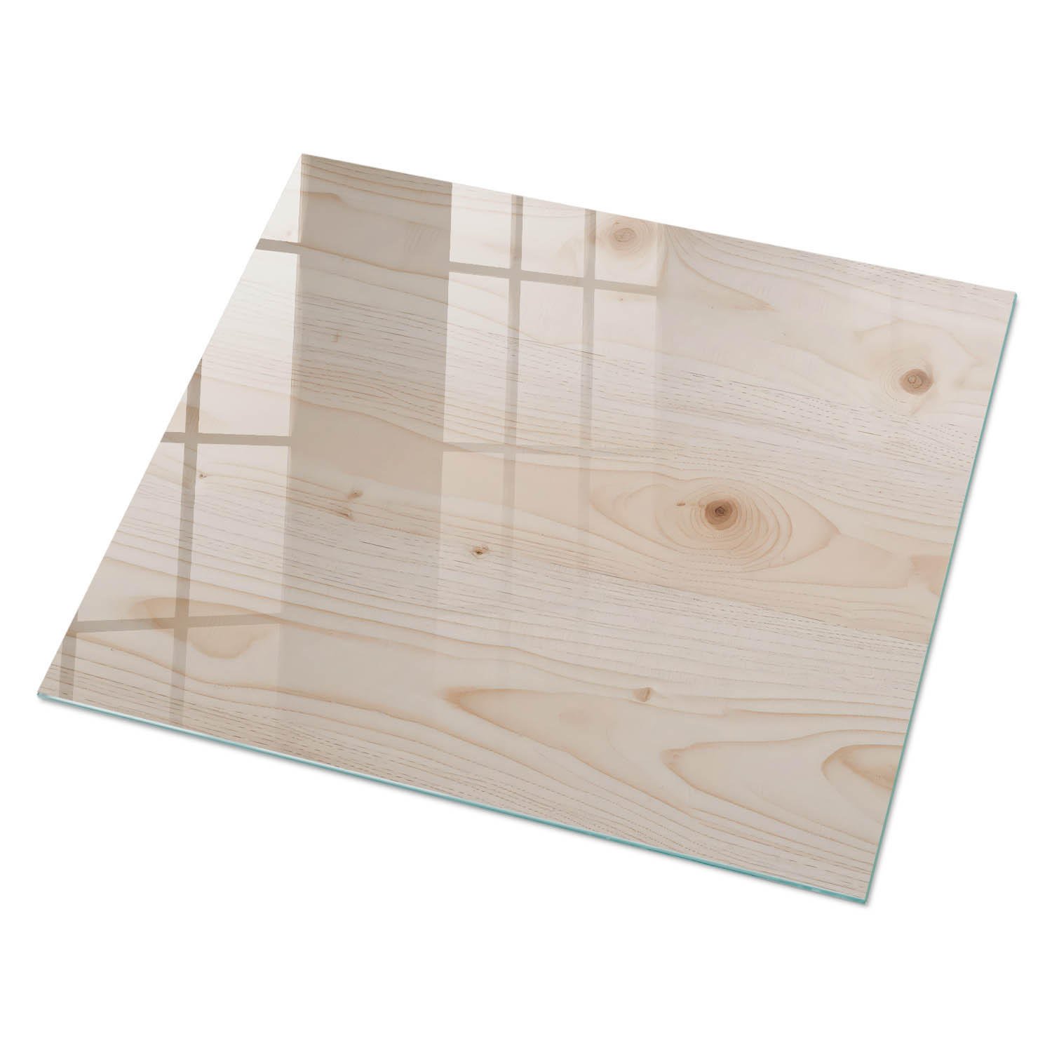 GLASPLATTE 80x60 cm – Holzkonstruktion - Braun, Glas (0.4/80/60cm) - ArtPrintCave