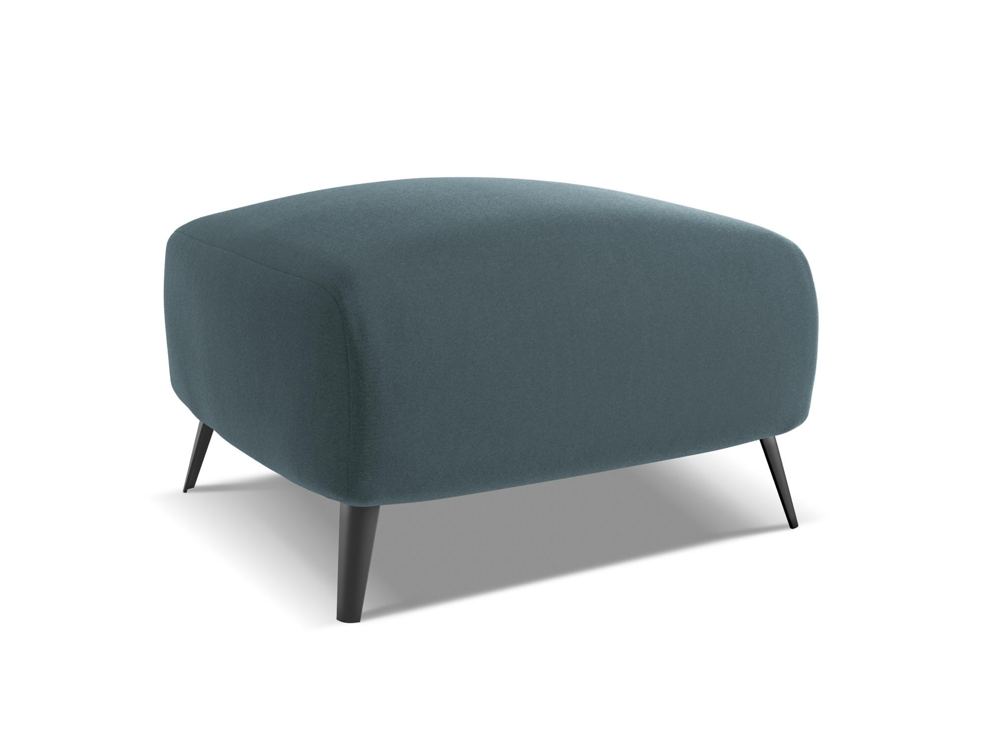 POUF Samt Stoff Blau - Blau/Petrol, Textil/Metall (65/44/65cm) - Makamii