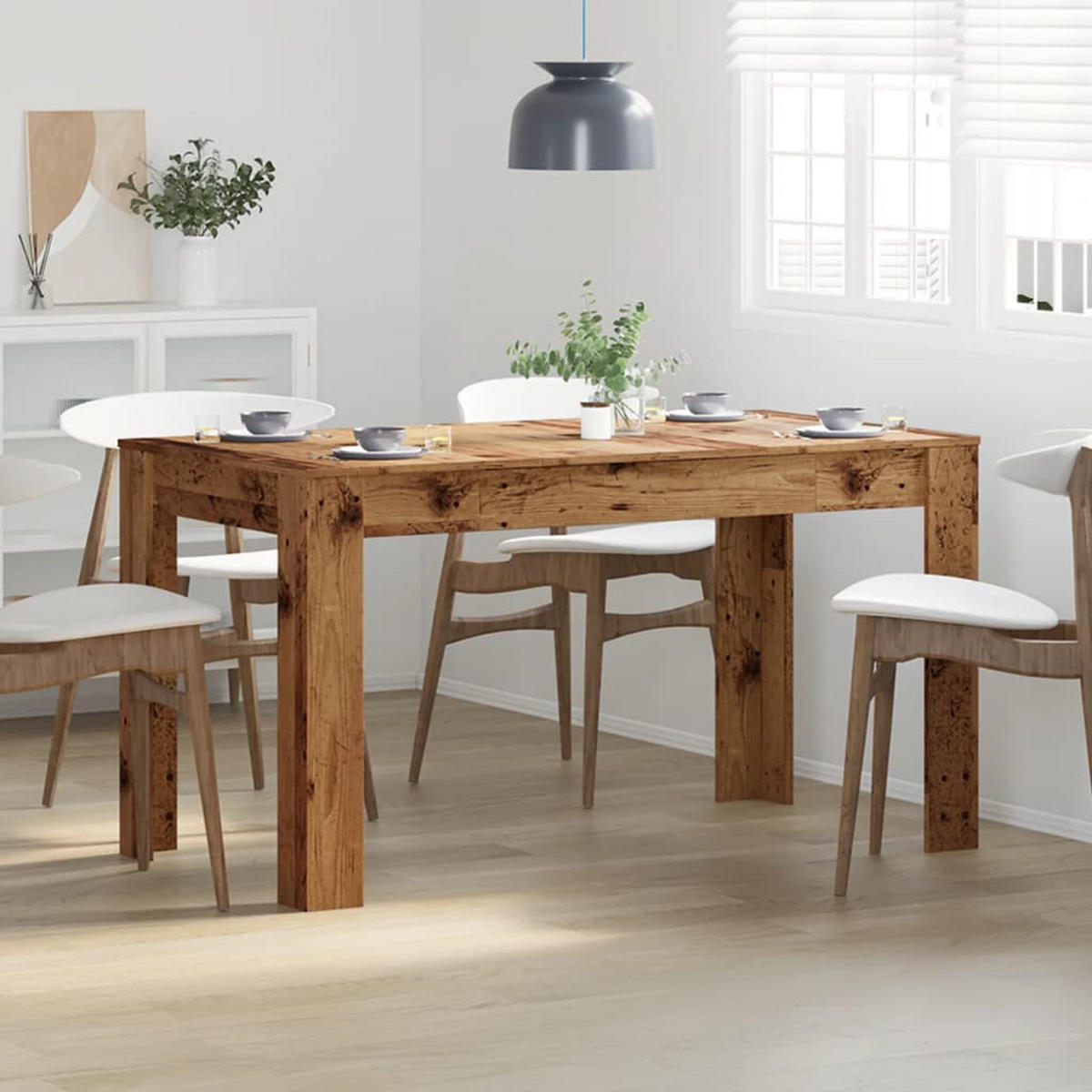 ESSTISCH Altholz-Optik 140/74,5/76 Cm Holzwerkstoff - Braun, Holzwerkstoff (140/74.5/76cm) - vidaXL