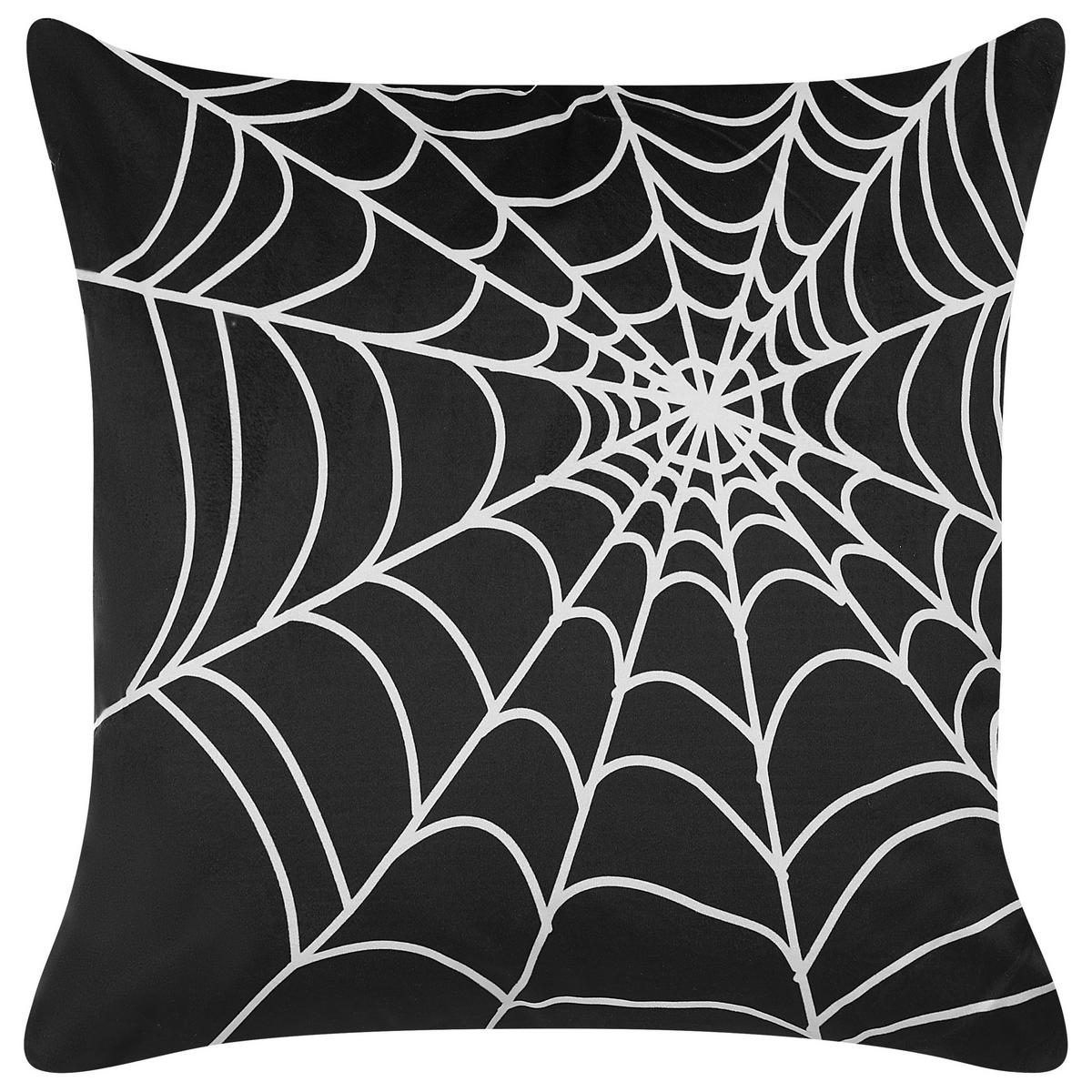 DEKOKISSEN 2er-Set Schwarz 45/45 cm Lycoris - Schwarz, Textil (45/45cm) - Beliani