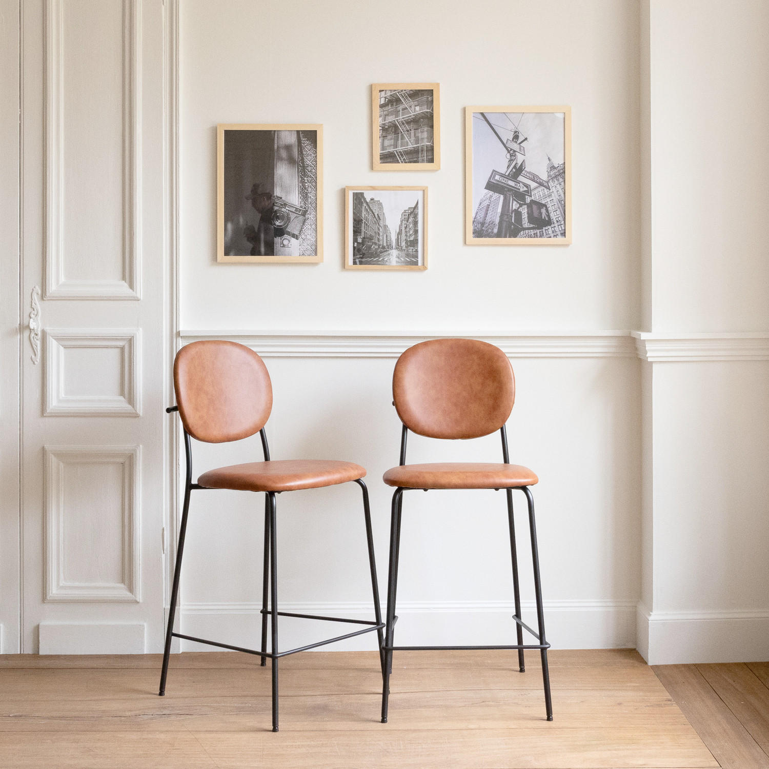 BARHOCKER Edmond Cognacfarben 2er-Set - Orange, Kunststoff (45/98/51cm) - Happy Garden