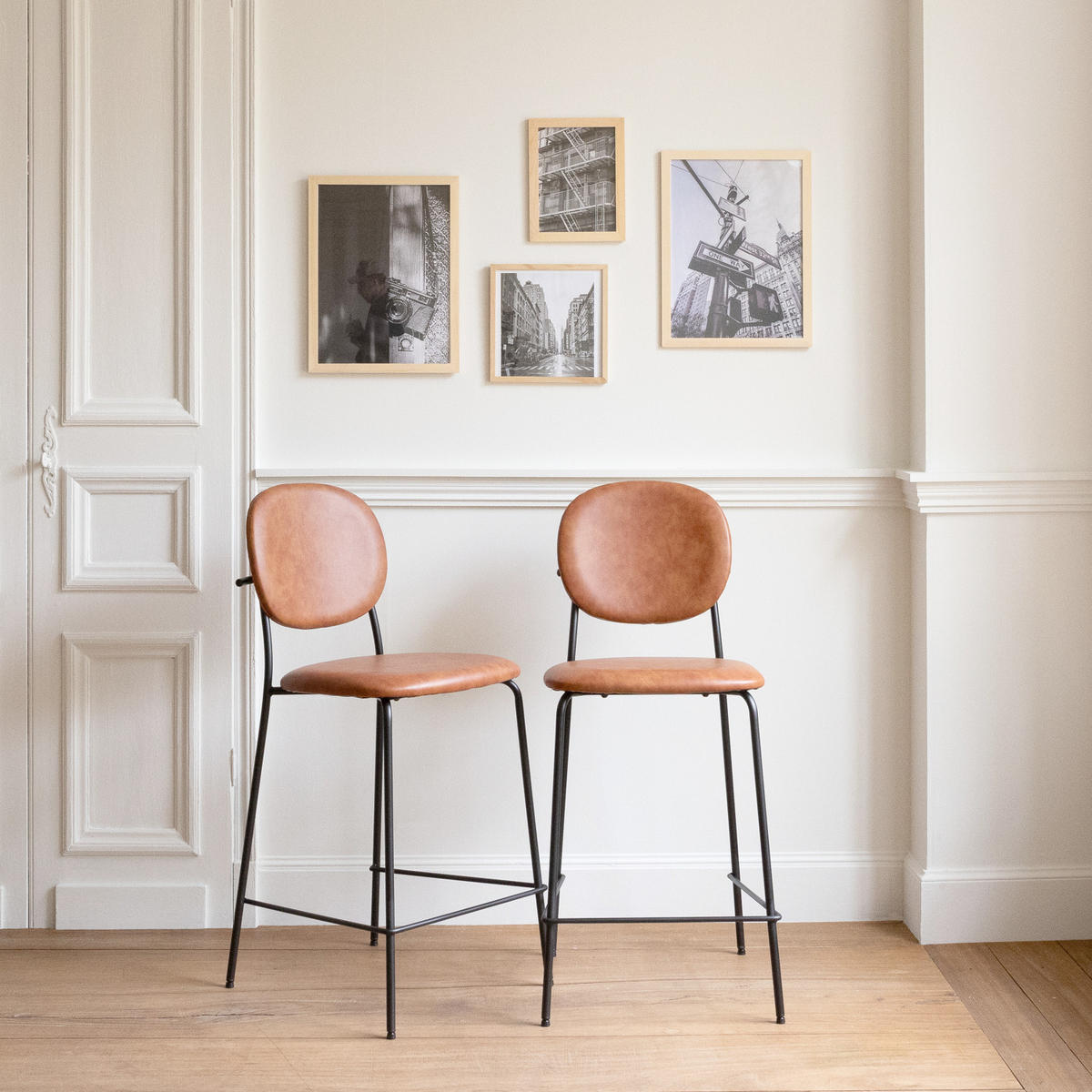 BARHOCKER Edmond Cognacfarben 2er-Set - Orange, Kunststoff (45/98/51cm) - Happy Garden