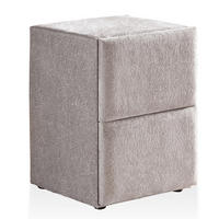 NACHTTISCH COMO 40/42/58 cm, Beige, zwei Schubladen - Beige/Schwarz, Holz/Kunststoff (40/58/42cm) - Consilio Concept