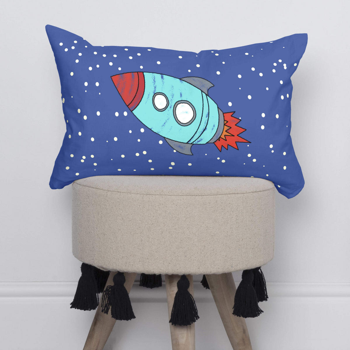 KISSENBEZUG space rocket 50x30 cm mehrfarbig - Multicolor, Textil (50/30cm) - Happy Friday